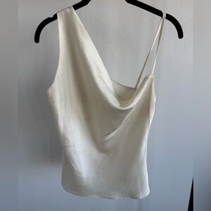 Nasty Gal - Cream Satin Asymmetric Cami Top